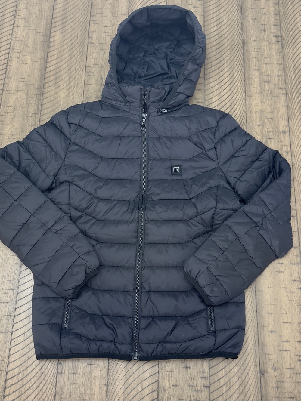 Heated Jacket With Hood Electric Thermal USB Puffer Coat Size S
